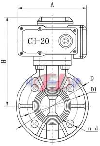 電動塑料蝶閥 (結構圖)